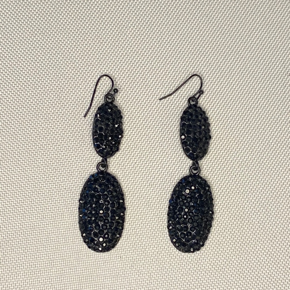 Black costume earrings